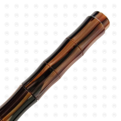 Ranga Bamboo Premium Acrylic Fountain Pen Brown Stripes Steel Nib 3