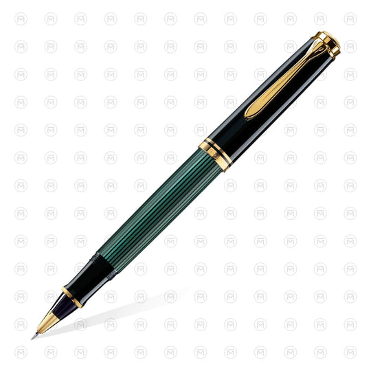 Pelikan R600 Roller Ball Pen, Black Green