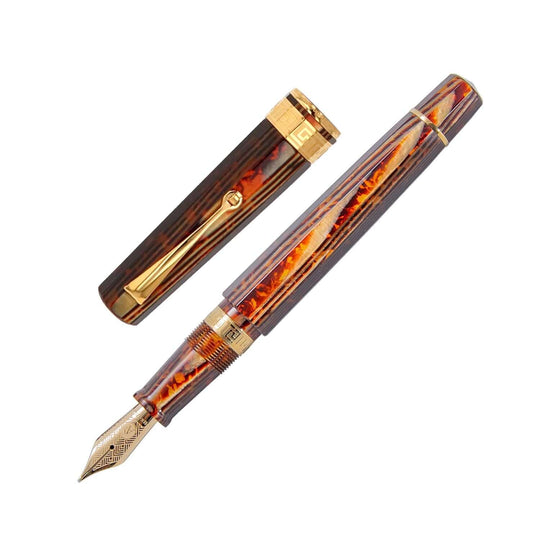 ASC Gladiatore Medio Arco Bronze Fountain Pen, Maroon - 18K Gold Nib