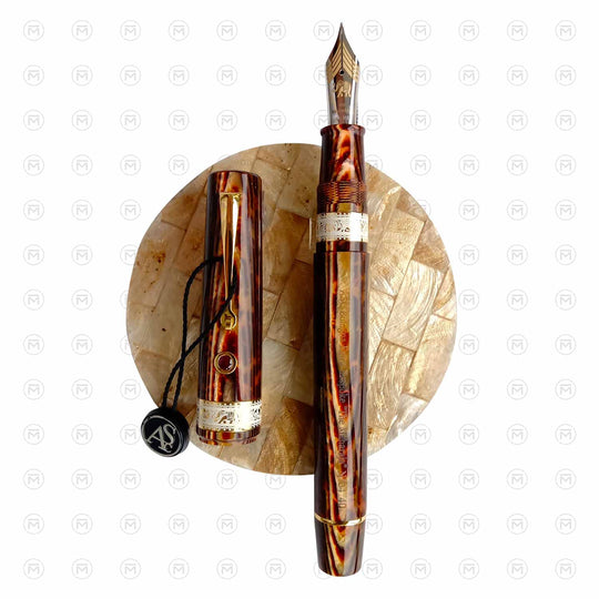 Asc Bespoke Bologna Extra Maharaja Of India Fountain Pen, Arco Bronze - 18K Gold Nib