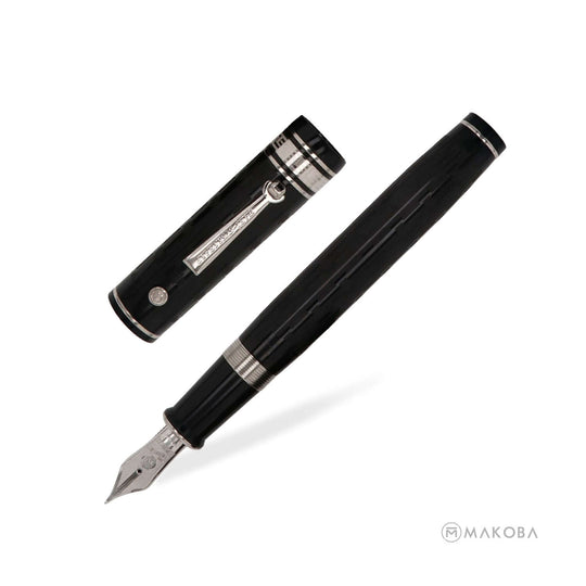 Wahl Eversharp Decoband Oversized Fountain Pen, Gatsby Black / Chrome Trim - 18K Gold Nib