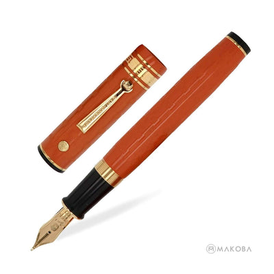 Wahl Eversharp Decoband Oversized Fountain Pen, Gatsby Orange / Gold Trim - 18K Gold Nib 1
