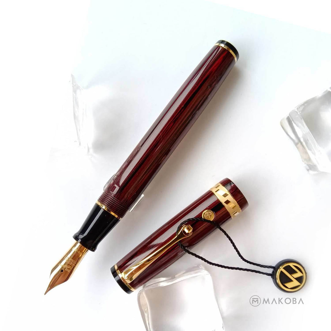 Sipliv Classic Gold Trim Fountain Pen - Medium Nib, Dark Red, Gift Boxed | Smooth Writing Pen For Everyday Use - View #8