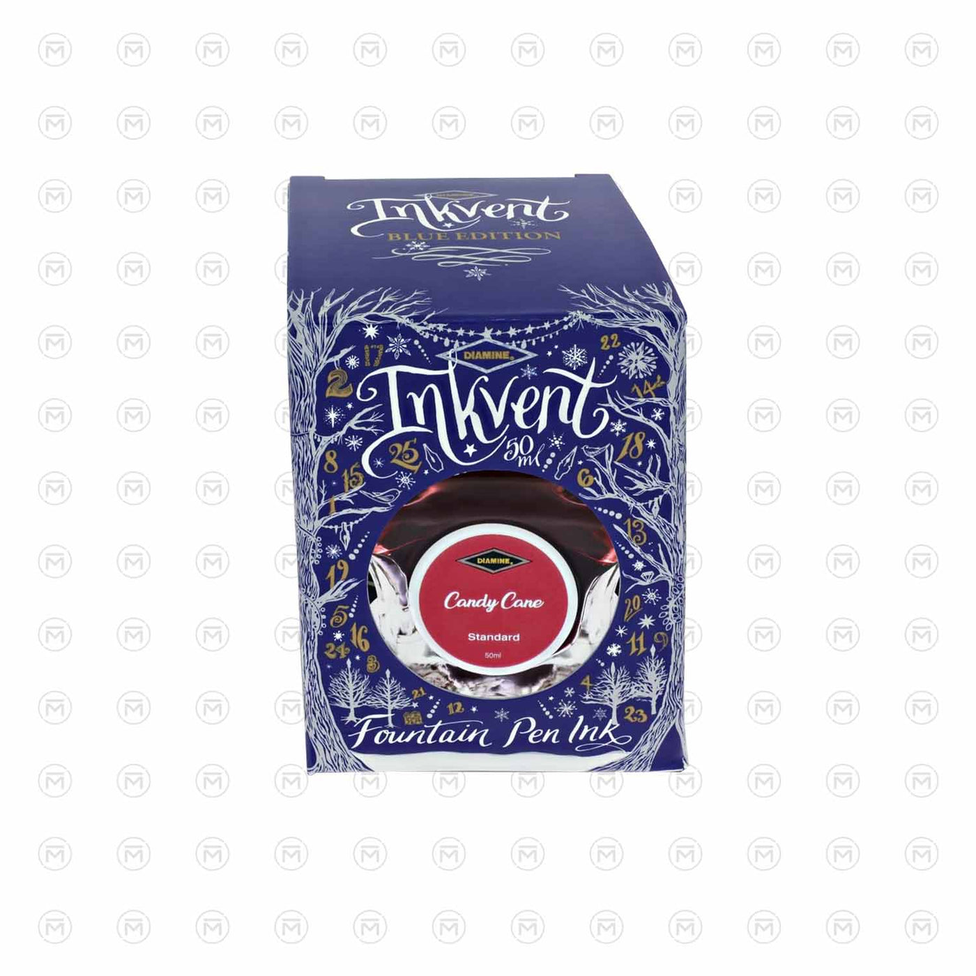Diamine Inkvent Blue Edition Ink Bottle Candy Cane (Red) - 50ml 2