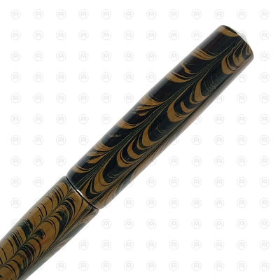 Ranga Abhimanyu Regular Ebonite Fountain Pen Khaki Bluish Black Ripple 3