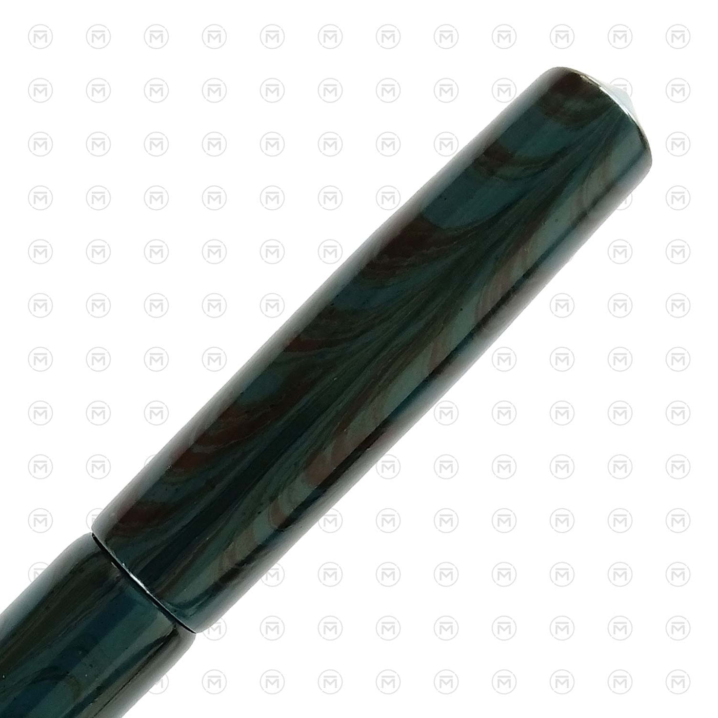Ranga Abhimanyu Regular Ebonite Fountain Pen Teal Blue Black Ripple 5