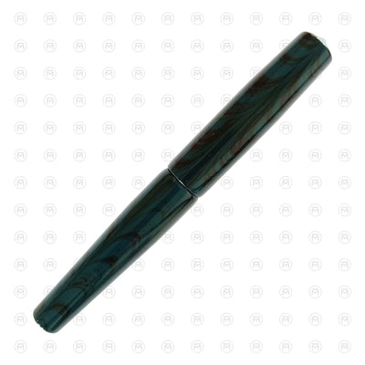 Ranga Abhimanyu Regular Ebonite Fountain Pen Teal Blue Black Ripple 4