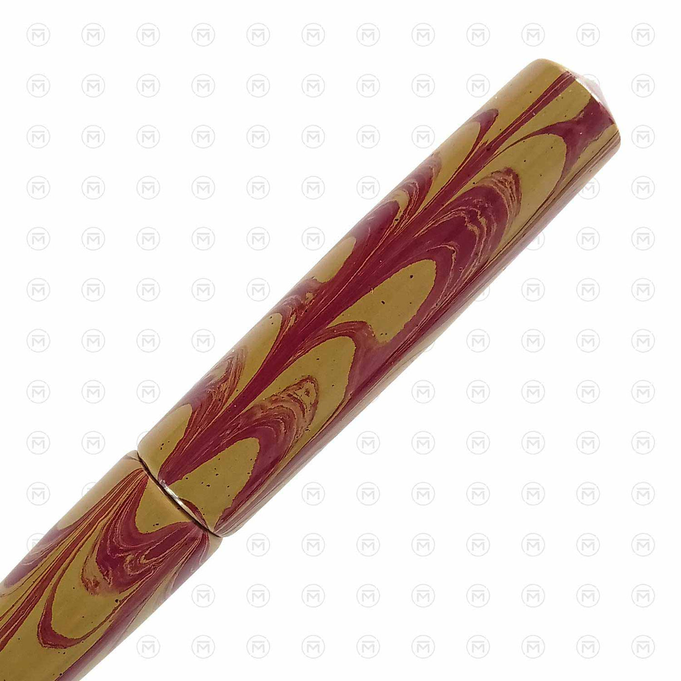 Ranga Abhimanyu Regular Ebonite Fountain Pen Brick Red Khaki Ripple 3