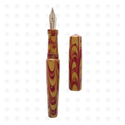 Ranga Abhimanyu Regular Ebonite Fountain Pen Brick Red Khaki Ripple 4