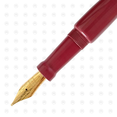 Ranga Abhimanyu Regular Ebonite Fountain Pen Solid Crimson Red Black Specs 2