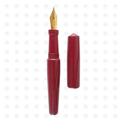 Ranga Abhimanyu Regular Ebonite Fountain Pen Solid Crimson Red Black Specs 3