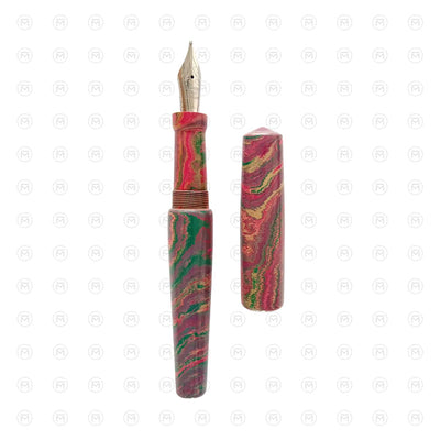 Ranga Abhimanyu Premium Ebonite Fountain Pen Pink Red Green Steel Nib 3