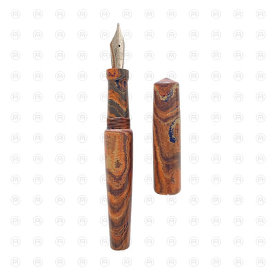 Ranga Abhimanyu Premium Ebonite Fountain Pen Blue White Green Orange 4