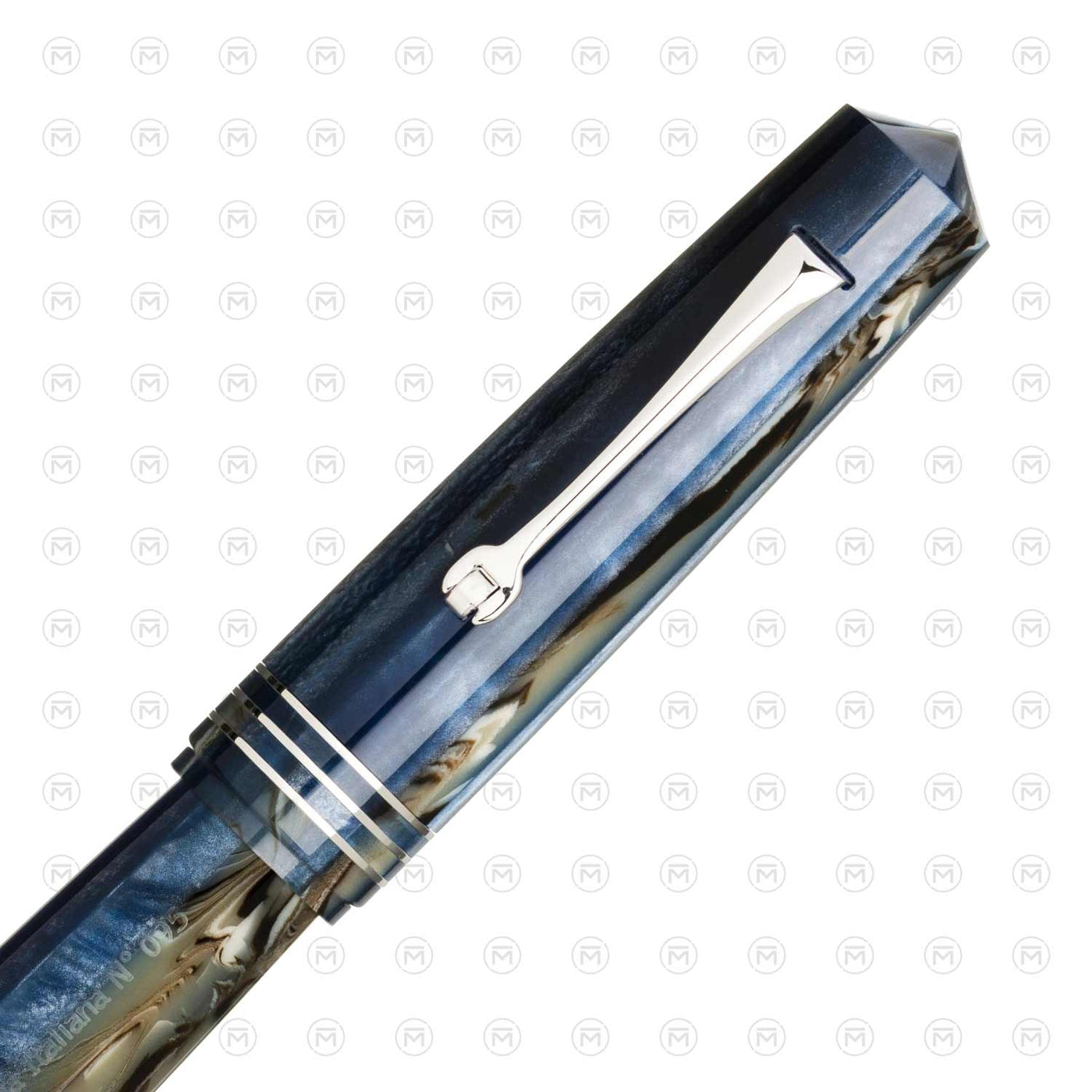 Leonardo Momento Zero Grande Fountain Pen, Blue Hawaii - #8 14K Gold Nib 3
