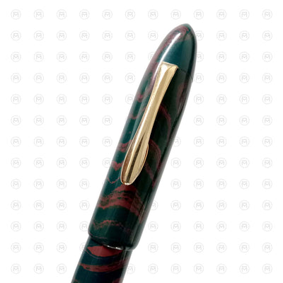 Ranga Pens Splendour Torpedo Regular Ebonite Fountain Pen Blue Burgundy Steel Nib 3