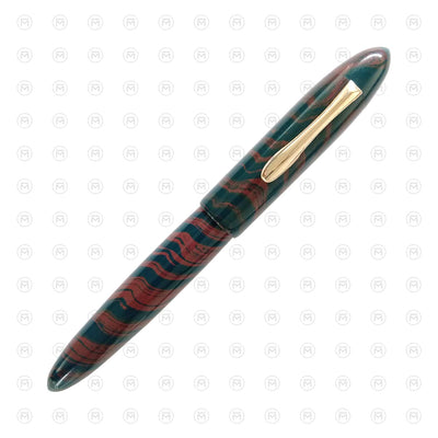 Ranga Pens Splendour Torpedo Regular Ebonite Fountain Pen Blue Burgundy Steel Nib 5