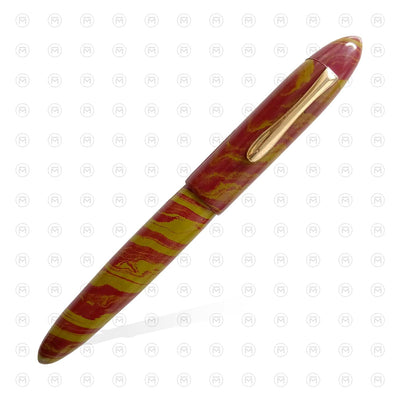 Ranga Pens Splendour Torpedo Regular Ebonite Fountain Pen Yellow Pink Steel Nib 5
