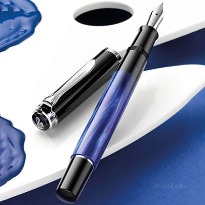 PELIKAN CLASSIC M205 BLUE MARBLED CT FOUNTAIN PEN 5