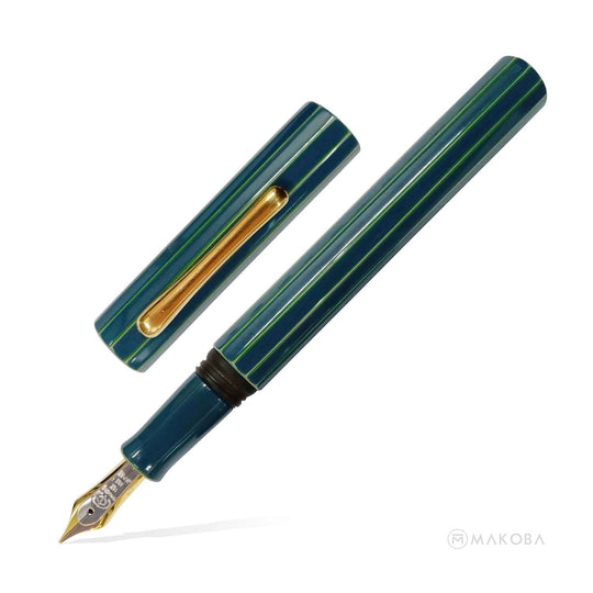 Taccia Kaku-Tate Limited Edition Fountain Pen, Ryuryoku (Tree Green) - 14K Gold Nib