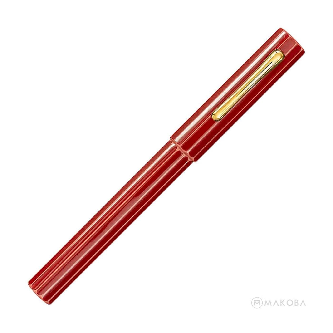 TACCIA KAKU-TATE UMEGASANE APRICOT RED GOLD TRIM FOUNTAIN PEN - 14KT GOLD NIB 1