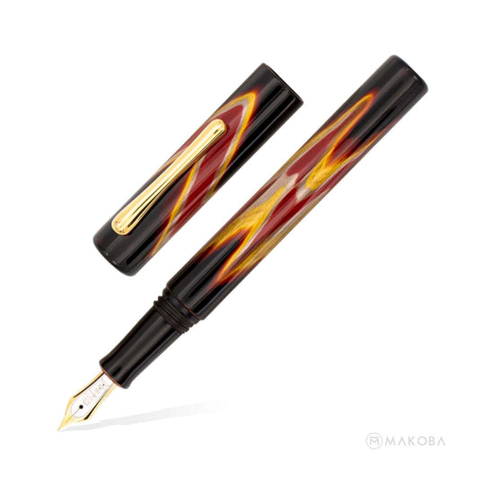 Taccia Ukiyo-E Fountain Pen, Benitsuchi (Red) - 14K Gold Nib