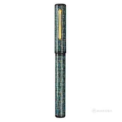 TACCIA TWEED LIMITED EDITION TURQUOISE BLACK GOLD TRIM FOUNTAIN PEN 3