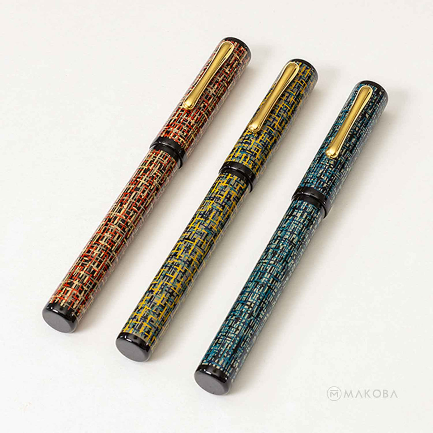 TACCIA TWEED LIMITED EDITION TURQUOISE BLACK GOLD TRIM FOUNTAIN PEN 5