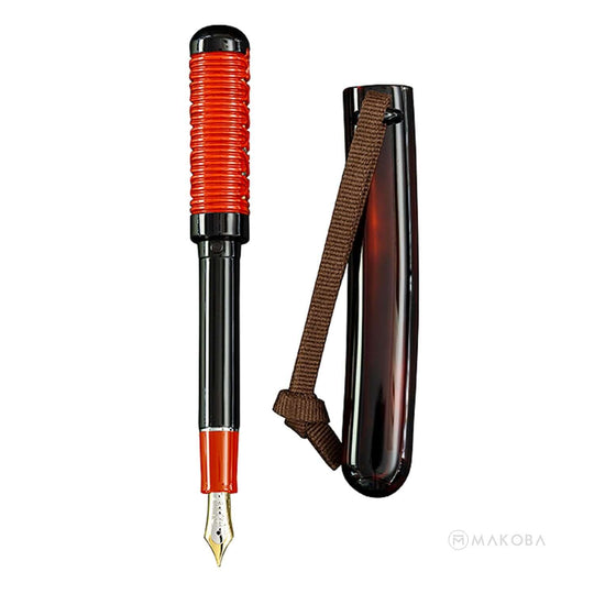 Taccia Tanto Limited Edition Fountain Pen, Himomaki (Crimson Weave) - 14K Gold Nib