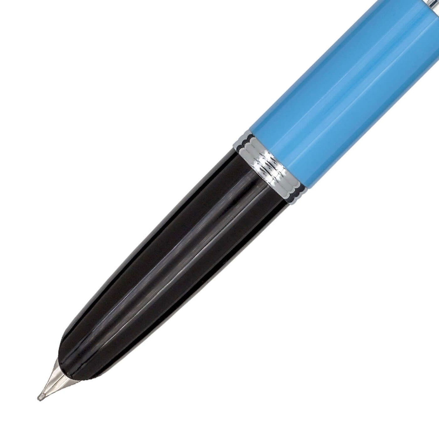 Aurora Duocart Fountain Pen - Chrome Light Blue 2