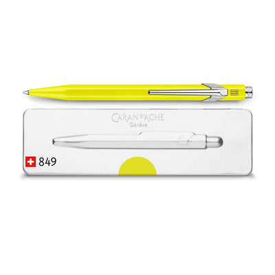 Caran D' Ache 849 Popline Ball Pen Fluorescent Yellow 2