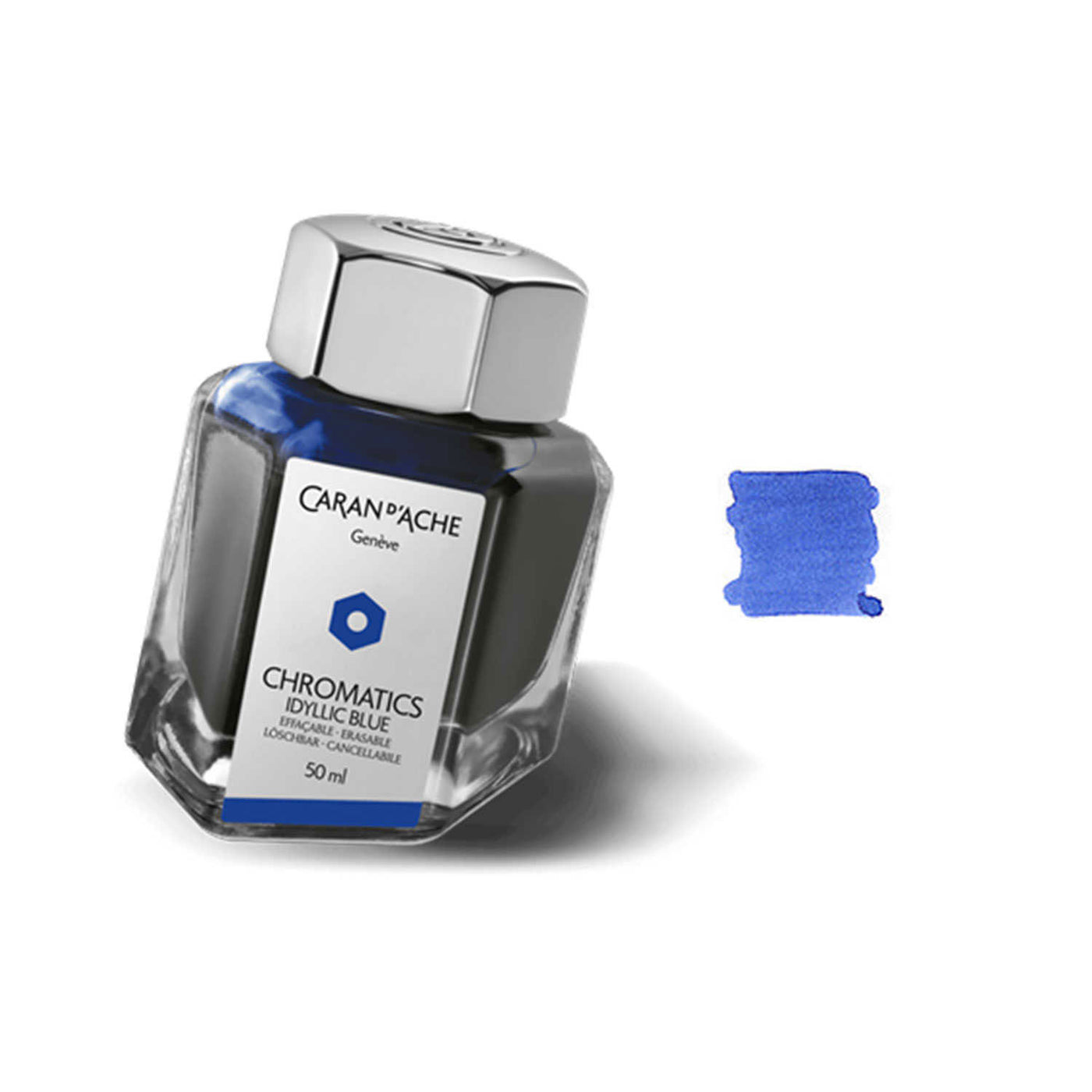 Caran d' Ache Chromatics Ink Bottle, Idyllic Blue - 50ml