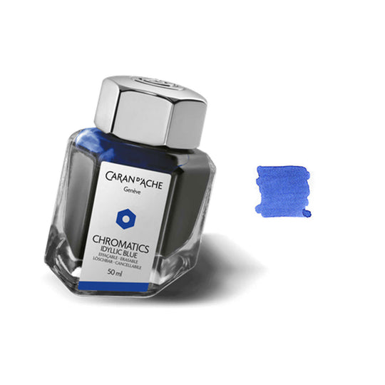 Caran d'Ache Chromatics Ink Bottle, Idyllic Blue - 50ml