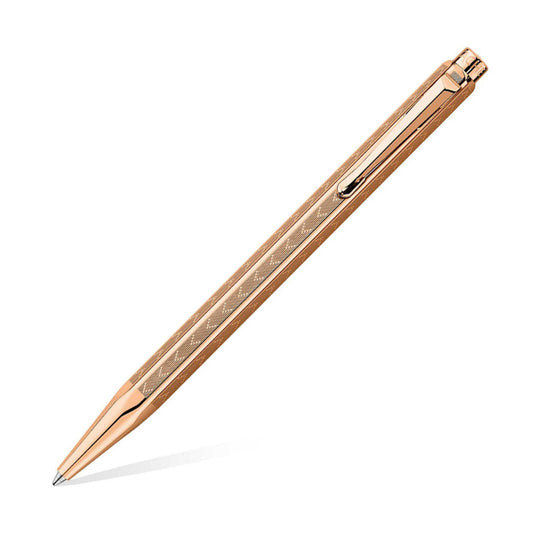 Caran d'Ache Rose Gilded Ecridor Ball Pen - Chevron