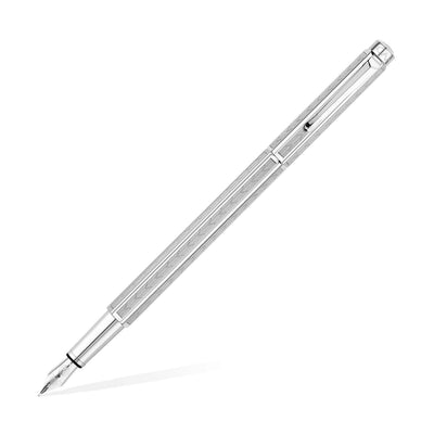 Caran D' Ache Ecridor Fountain Pen, Cheveron Silver - Steel Nib 1
