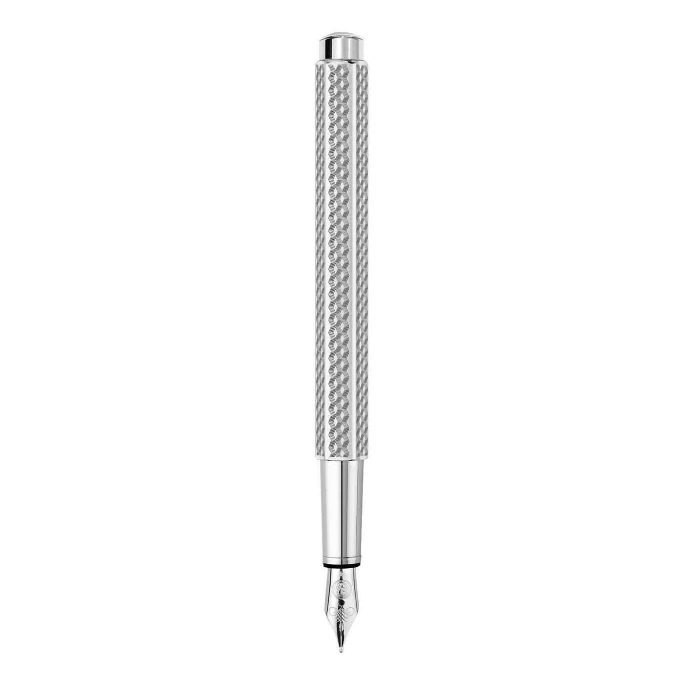 Caran D' Ache Ecridor Fountain Pen, Cubrik Silver - Steel Nib 2