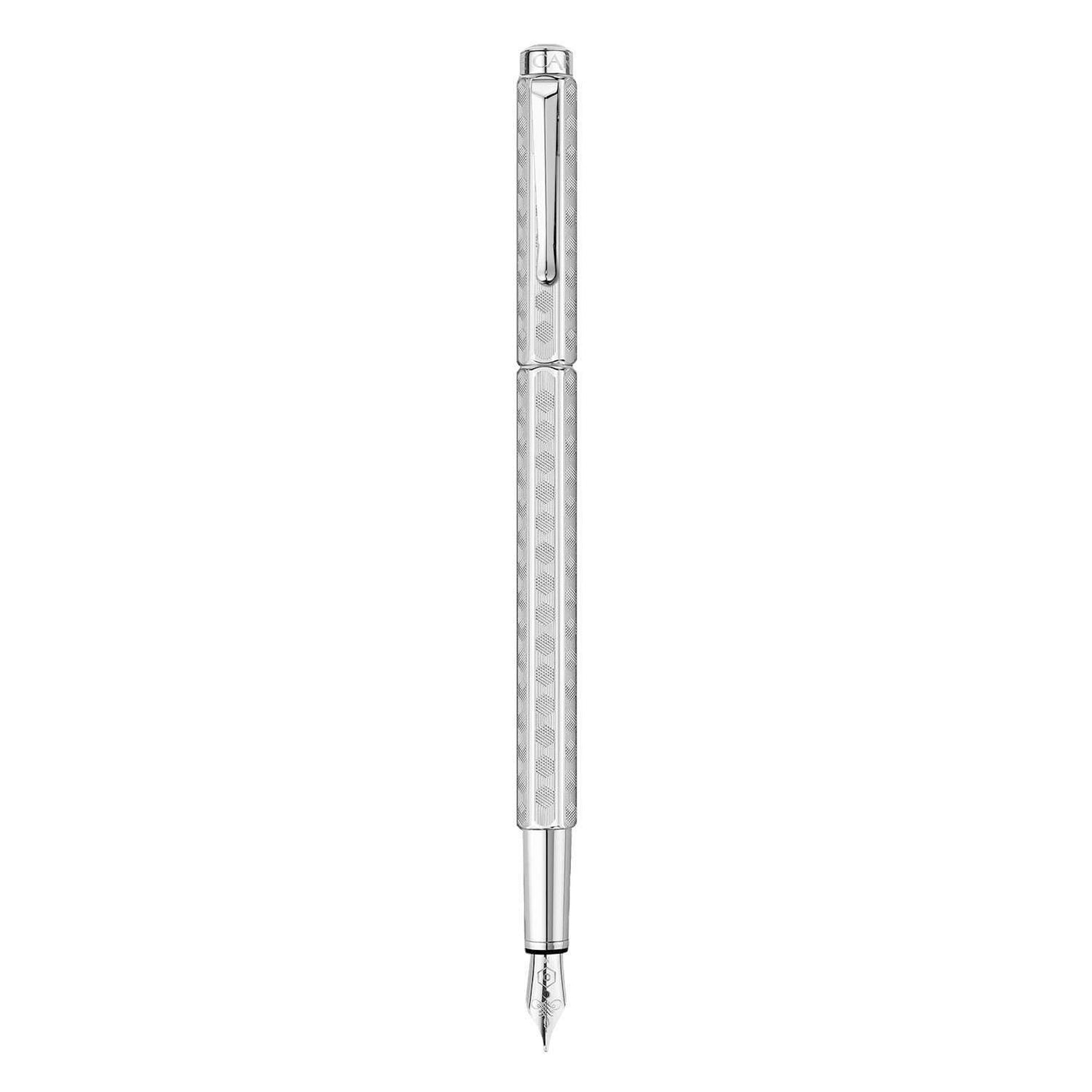 Caran D' Ache Ecridor Fountain Pen, Heritage Silver - Steel Nib 2