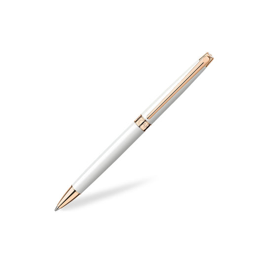 Caran d'Ache Leman Slim Ball Pen - White Rose Gold