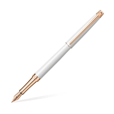 Caran D' Ache Leman Slim Fountain Pen, White - 18K Gold Nib 3