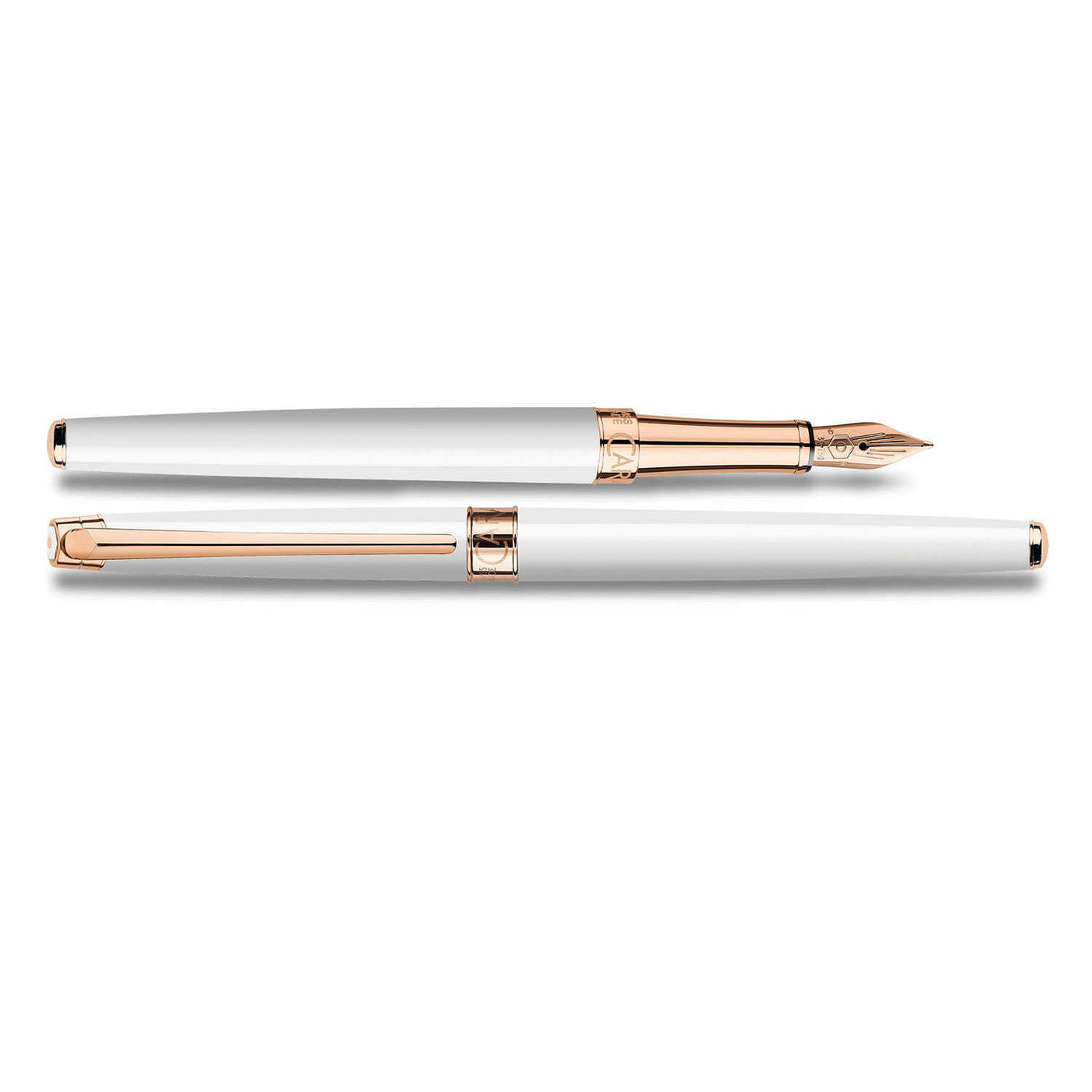 Caran D' Ache Leman Slim Fountain Pen, White - 18K Gold Nib 4