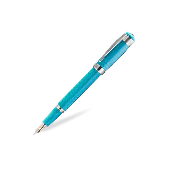Cleo Skribent Aura Fountain Pen, Laguna Dragon (Blue) - 14K Gold Nib