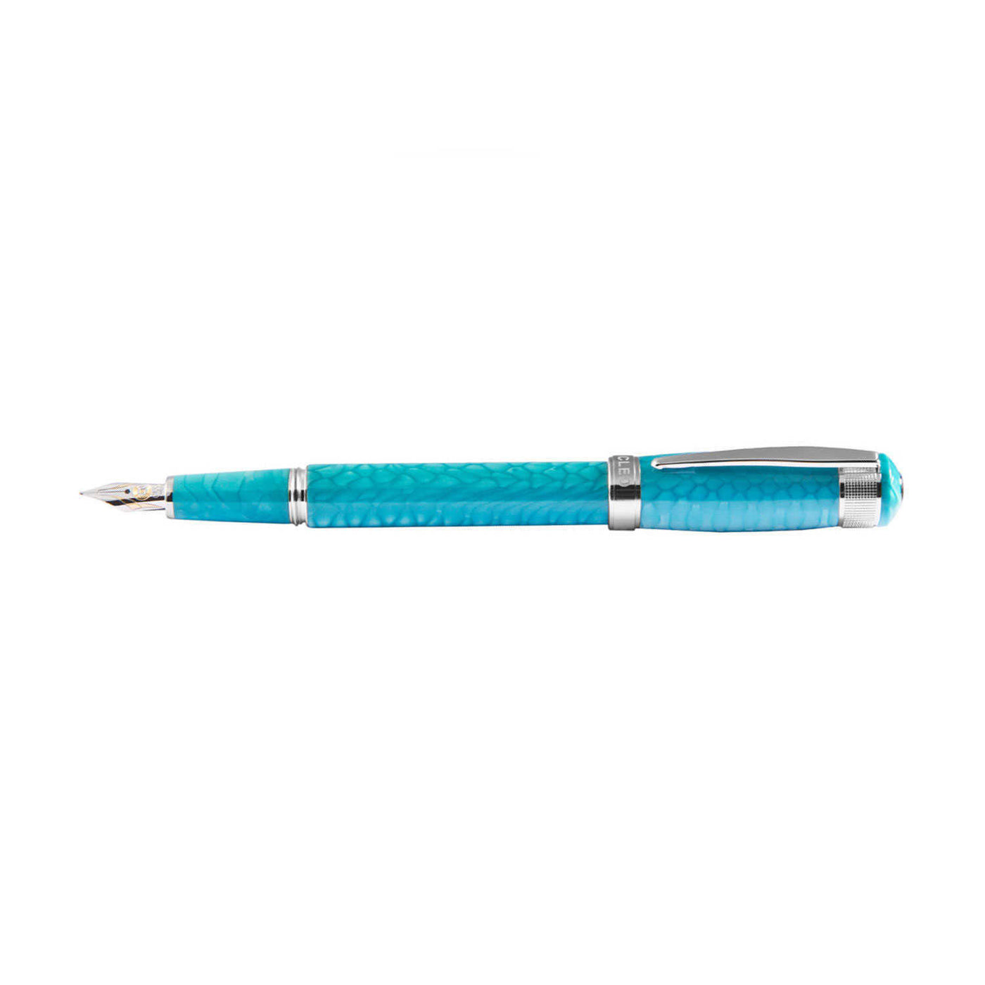 Cleo Skribent Aura Fountain Pen, Laguna Dragon (Blue) - 14K Gold Nib 2