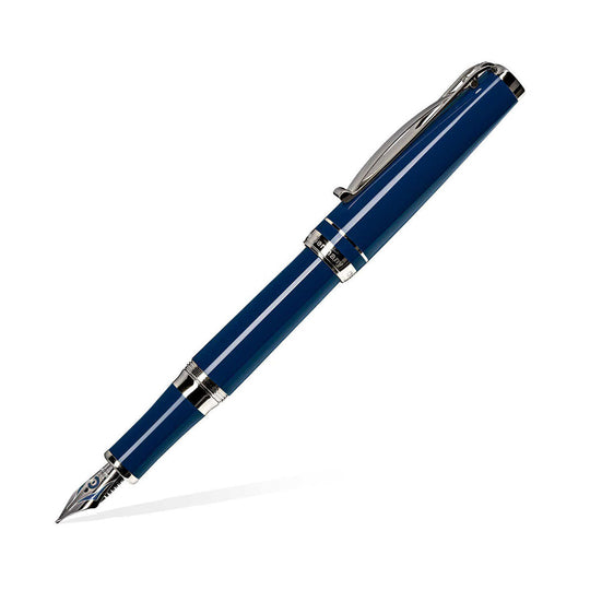 Cleo Skribent Platinum Fountain Pen, Blue - 18K Gold Nib