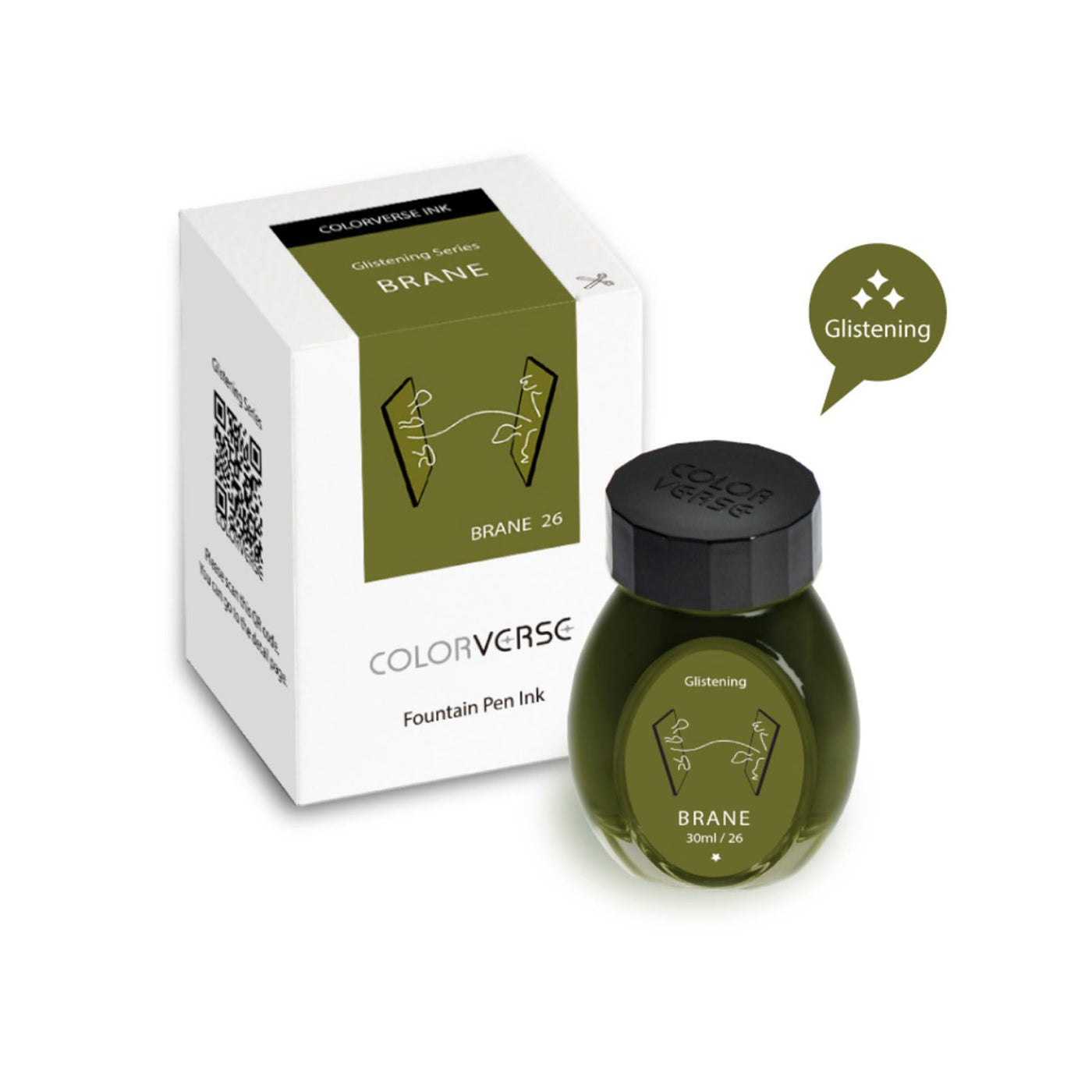 Colorverse Glistening Brane Ink Bottle Green - 30ml 3