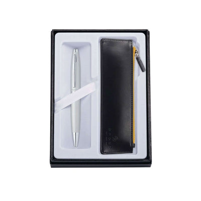 Cross Calais Ball Pen Combo Gift Set, Chrome With Pen Pouch 1