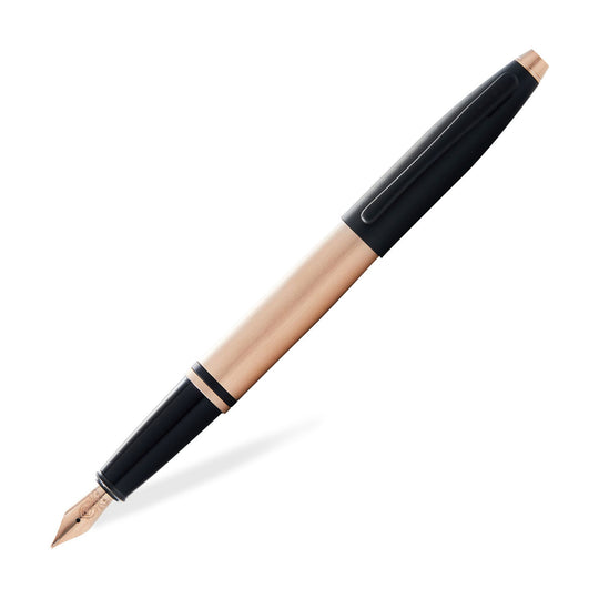 Cross Calais Fountain Pen - Brushed Rose Gold & Black