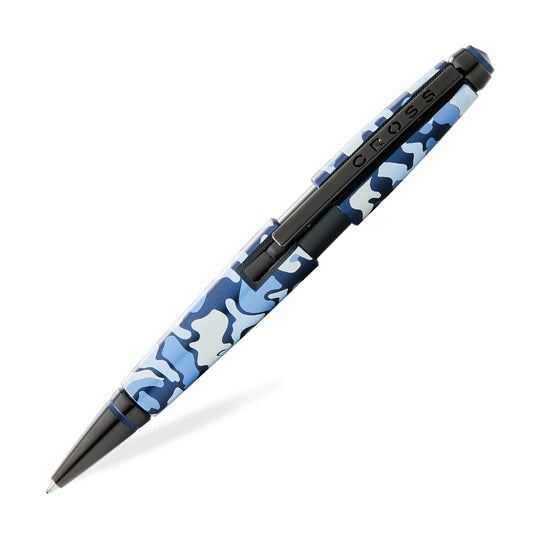 Cross Edge Roller Ball Pen - Blue Camo PVD