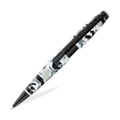 Cross Edge Roller Ball Pen - Black & White Camo PVD 1