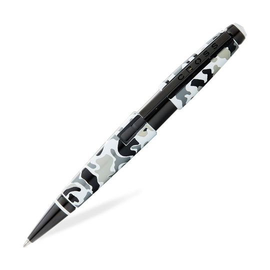 Cross Edge Roller Ball Pen - Black & White Camo PVD