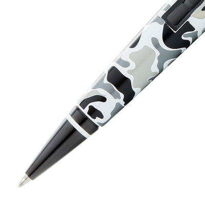 Cross Edge Roller Ball Pen - Black & White Camo PVD 2