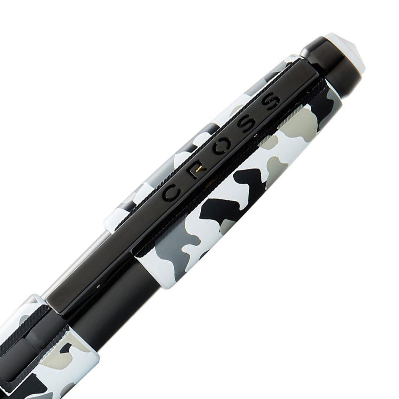 Cross Edge Roller Ball Pen - Black & White Camo PVD 3